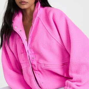 Free People FP Movement Hit the Slopes Bubblegum Pink Sherpa Jacket